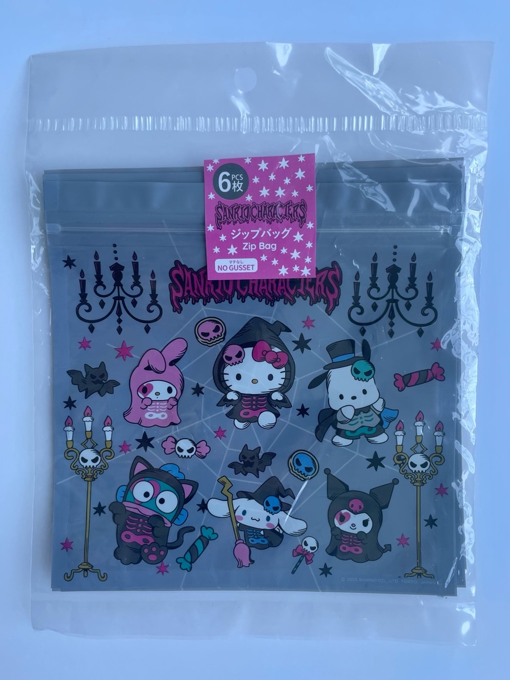 NWT Sanrio Characters Hello Kitty Friends Halloween Costume Party Art Bags 🕸️🪩🖤🐱